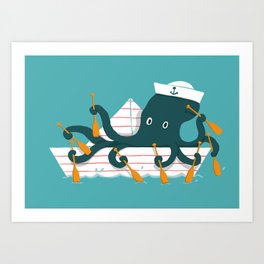 Sailor Octopus Art Print