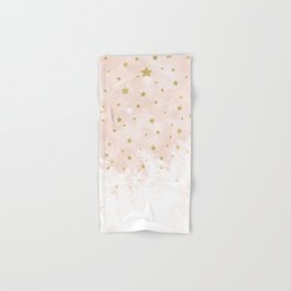 Gold stars on blush pink Hand & Bath Towel