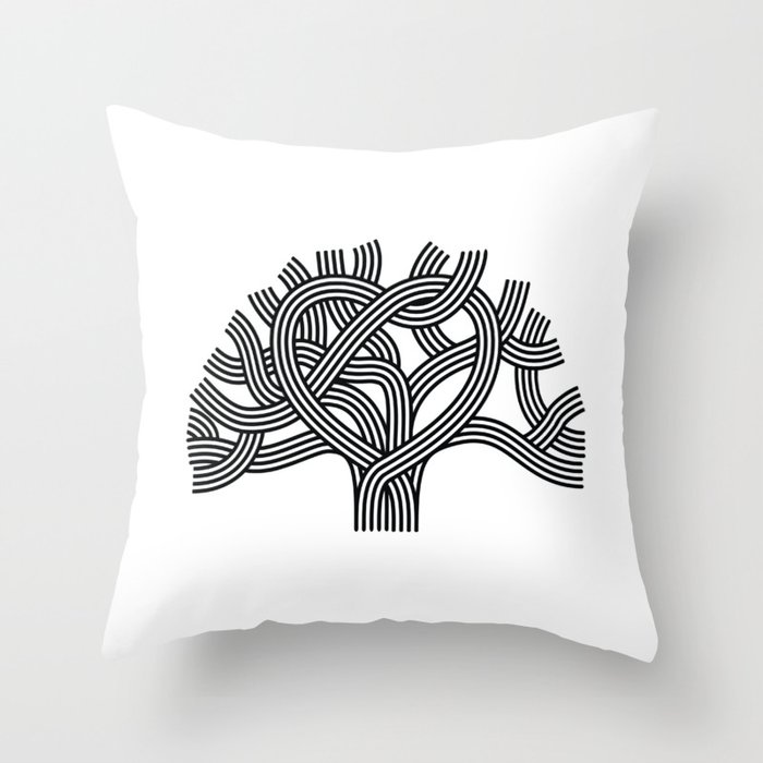 Oakland Love Tree (Black) Throw Pillow