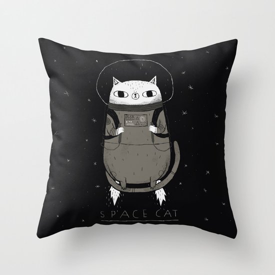 space cat Throw Pillow