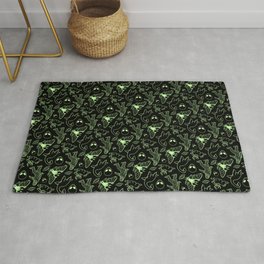 Cryptid Pattern: Green Lines Area & Throw Rug