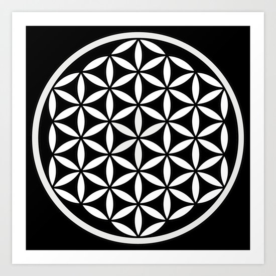 Flower of Life Yin Yang Art Print