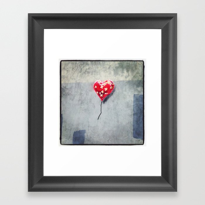 Banksy Mended Heart, Valentine Framed Art Print