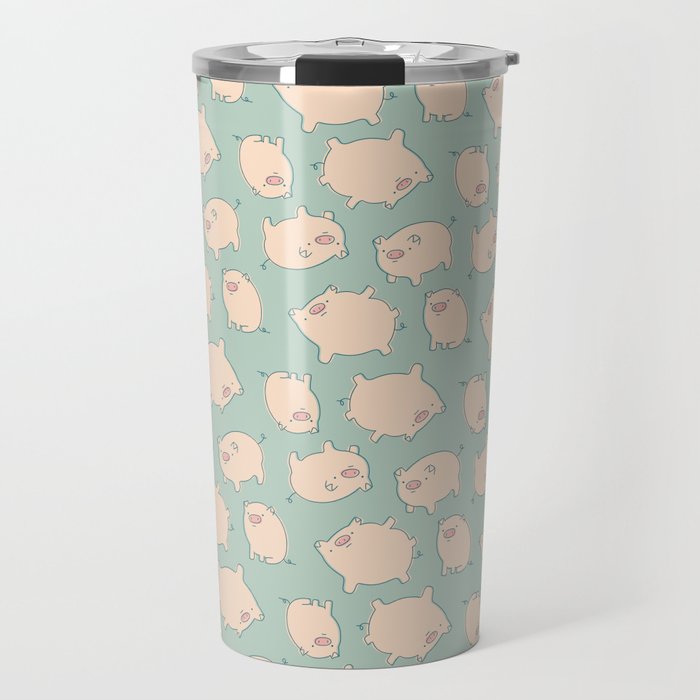 small pigs (teal) Travel Mug
