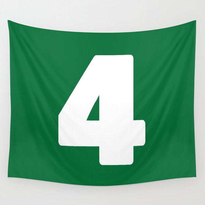 4 (White & Olive Number) Wall Tapestry