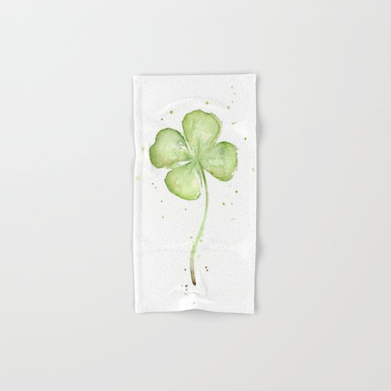 Clover Four Leaf Lucky Charm Green Clovers Hand & Bath Towel