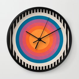 Vintage California Sun Wall Clock | Stripes, Vintage, 70S, Color, California, La, Bohemian, Vhs, Retro, Bauhaus 