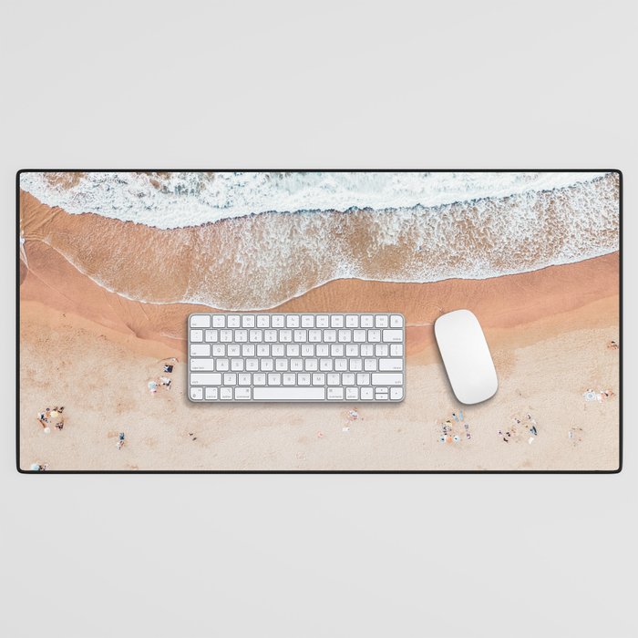 Beach Print, Aerial Beach, Bondi Beach, Aerial Photography, Ocean Waves, Waves Print, Sea Print Desk Mat