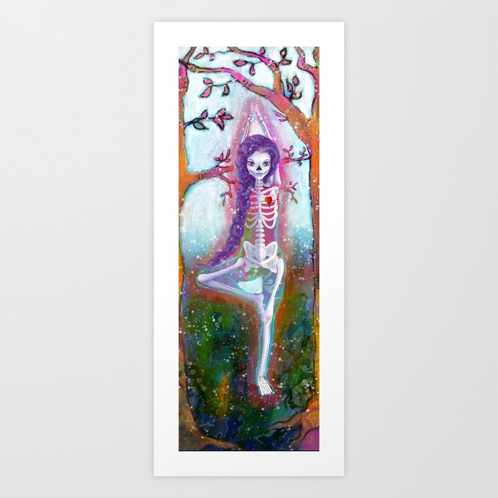 Roots Ii A Dia De Los Muertos Digital Painting Yoga Tree Pose