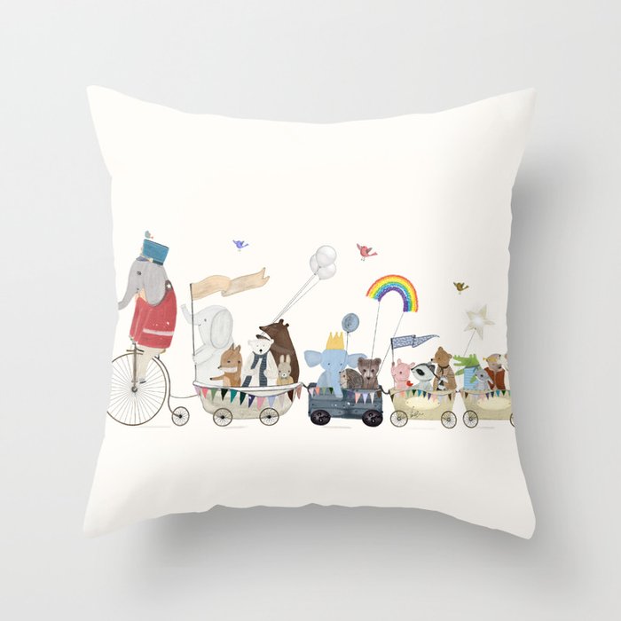 the rainbow parade Throw Pillow by bri.buckley Society6