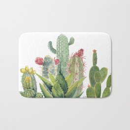 Cactus Watercolor Bath Mat