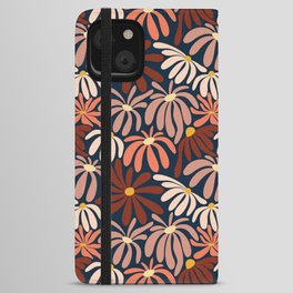 Blue Abstract Daisies iPhone Wallet Case