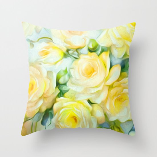 Shabby Chic Yellow Throw Pillow