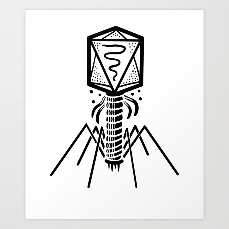 Funny Bacteriophage Biology Gift - Microbiology Scientists Art Print by  stefanart | Society6