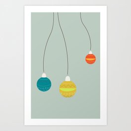 Mod Holiday Ornaments Art Print