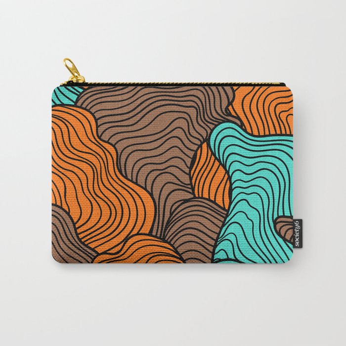 Coral Reefs Abstract - Brown, blue & orange Carry-All Pouch