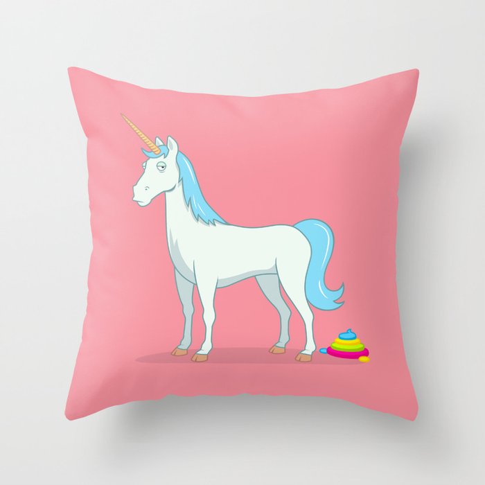 Unicorn Poop Throw Pillow
