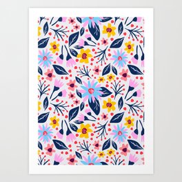 Ditsy spring florals Art Print