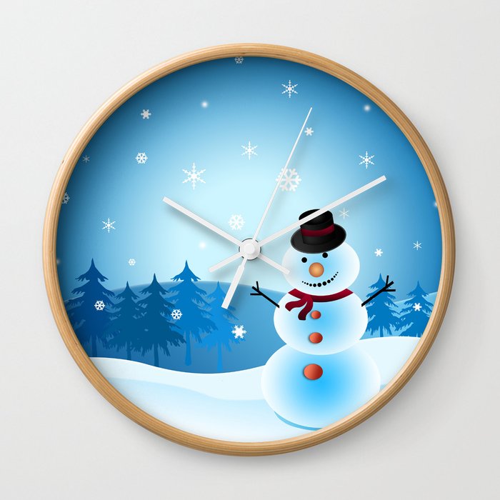 Christmas Snowman Wall Clock