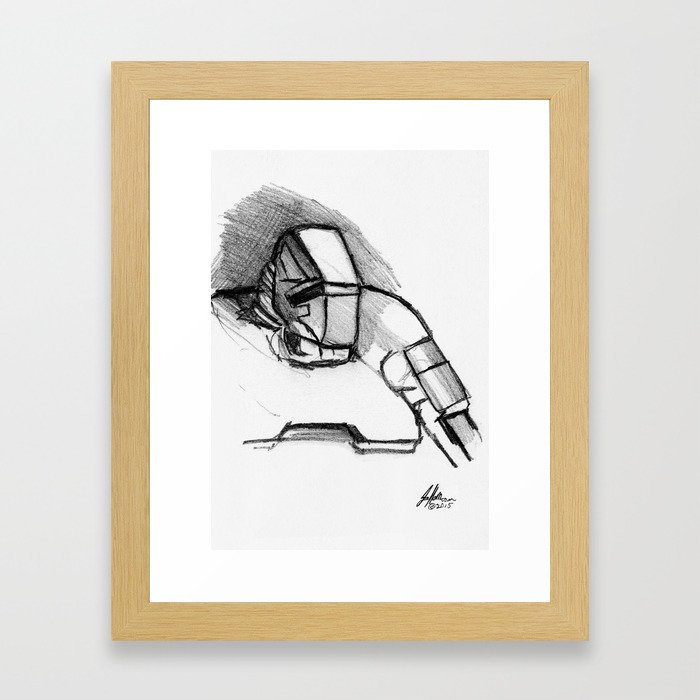 Warbot Sketch #060 Framed Art Print