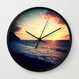 Kalalau Sunset Wall Clock | Hawaiian, Kalalau, Moana, Sunrise, Napali, Maui, Sea, Paradise, Island, Surf 