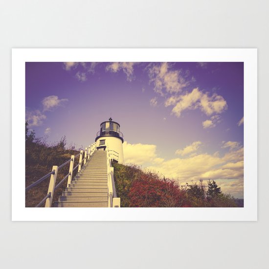 Maine Coast Lighthouse Art Print