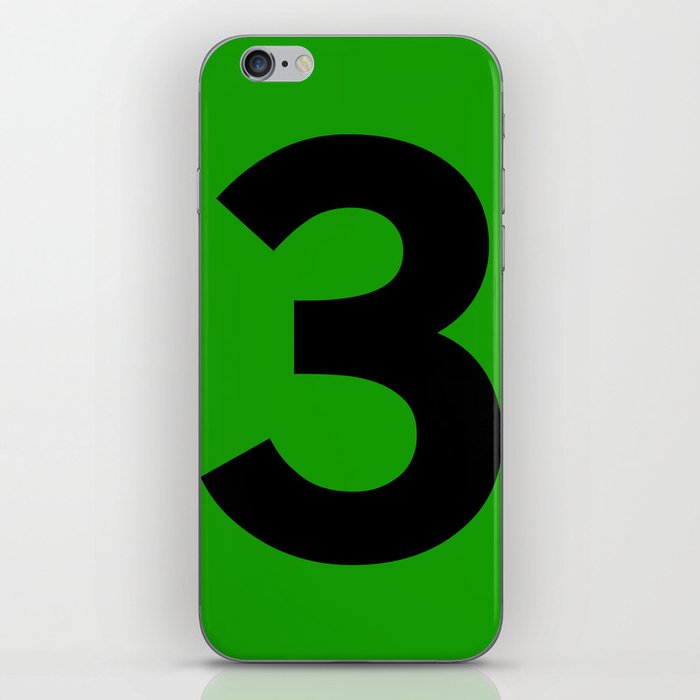 Number 3 (Black & Green) iPhone Skin