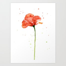 Abstract Red Poppy Flower Art Print