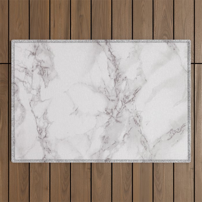 White Grey Marble Outdoor Rug