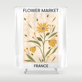 Flower Market | France | Floral Art Poster Shower Curtain