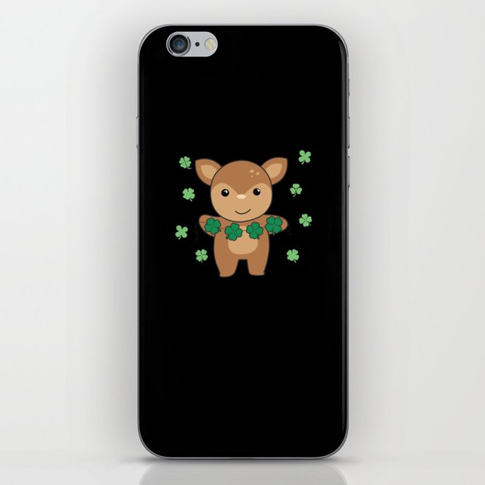 Deer With Shamrocks Cute Animals For Luck iPhone Skin