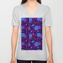 Floral Repeat Pattern 18 V Neck T Shirt