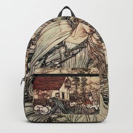Arthur Rackham - Undine - Norse Mythology Backpack | Rackham, Vintage, Mythology, Woman, Sea, Arthur, Undine, Norse, Art, Painting 