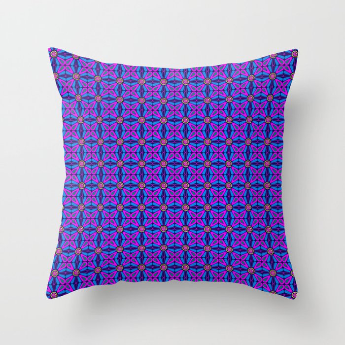 Sunshine Hot Pink and Blue Throw Pillow