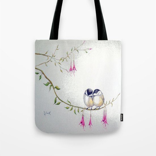 Two Chickadees Tote Bag
