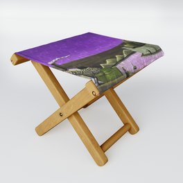 Moon on the River Seine, Paris, France purple amethyst reflection landscape painting by Henri Rousseau; La Seine à Suresnes Folding Stool