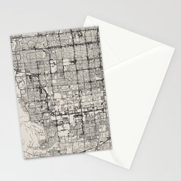 Spring Valley USA - City Map Drawing - Black and White - Aesthetic Design Stationery Card