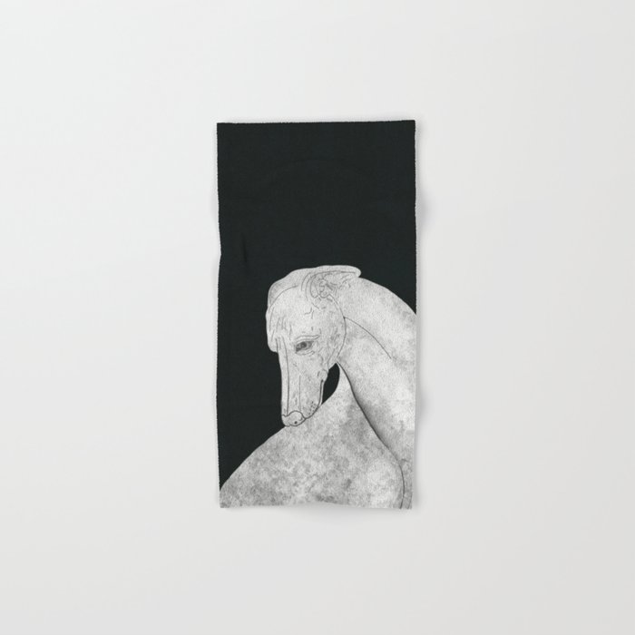 Monochrome greyhound portrait Hand & Bath Towel