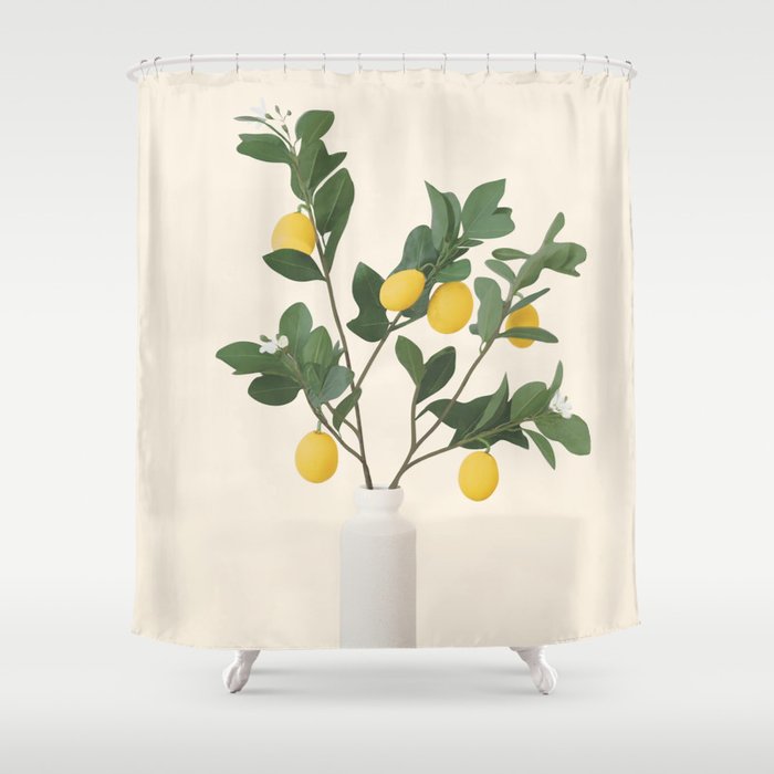 Lemon Branches II Shower Curtain