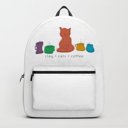 colorful line art clay cats coffee Backpack