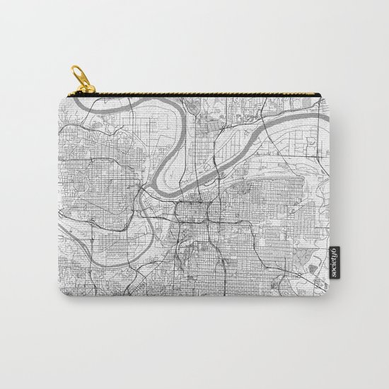 Kansas City Map Line Carry-All Pouch