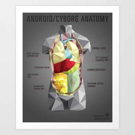 Android/Cyborg Anatomy Art Print