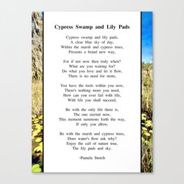 Cypress Swamp and Lily Pads Poem Canvas Print