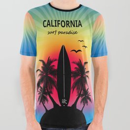 California surf paradise All Over Graphic Tee