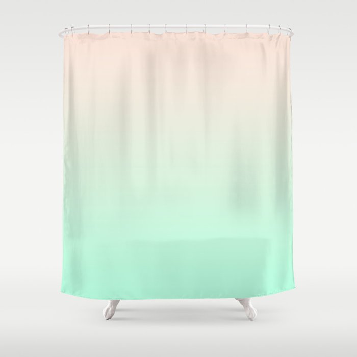 Peach Mint Fade Shower Curtain By Natalies Society6 Peach Mint Fade Shower Curtain