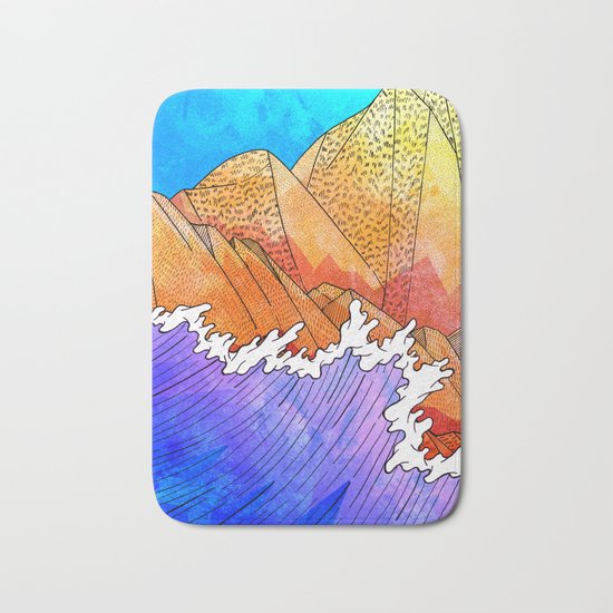 As the waves hit the sandy cliffs Bath Mat