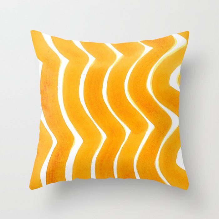 Big Stripes in orange Throw Pillow