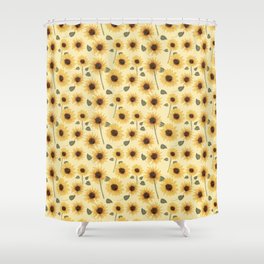 Sunflower Pattern - Yellow  Shower Curtain