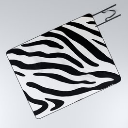 Black And White Zebra Print Picnic Blanket