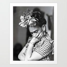 Frida Print Frida Kahlo Print Black & White Photography Artist Fashion Art Print